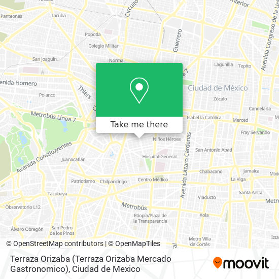 Mapa de Terraza Orizaba (Terraza Orizaba Mercado Gastronomico)