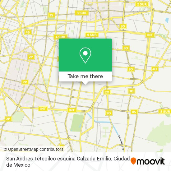 San Andrés Tetepilco esquina Calzada Emilio map