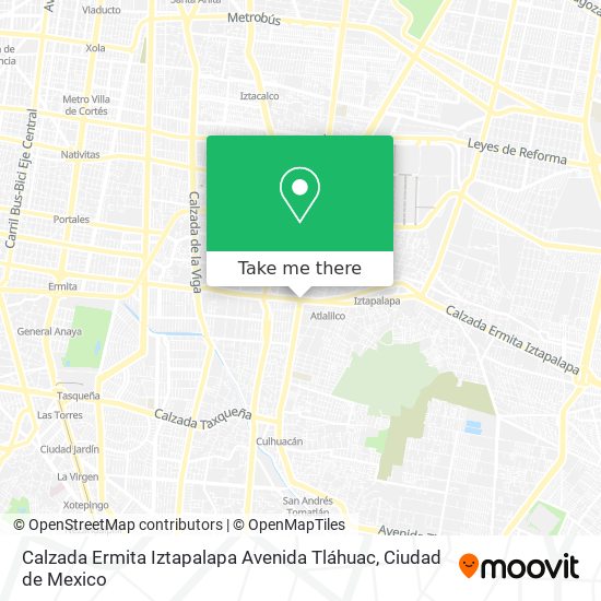 Mapa de Calzada Ermita Iztapalapa Avenida Tláhuac