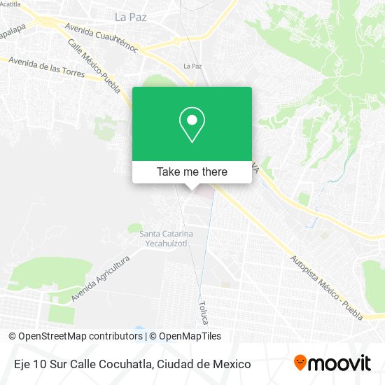 Eje 10 Sur Calle Cocuhatla map
