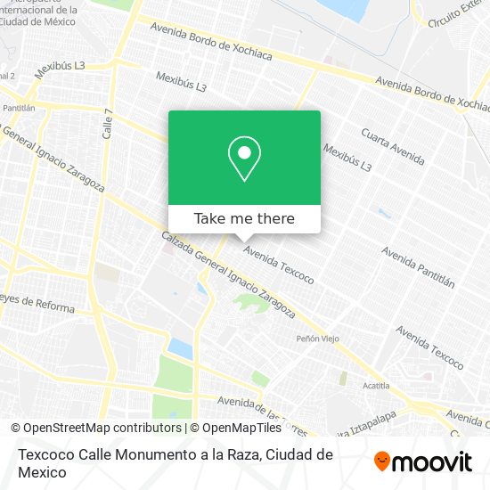 Texcoco Calle Monumento a la Raza map