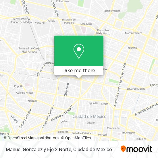 Manuel González y Eje 2 Norte map