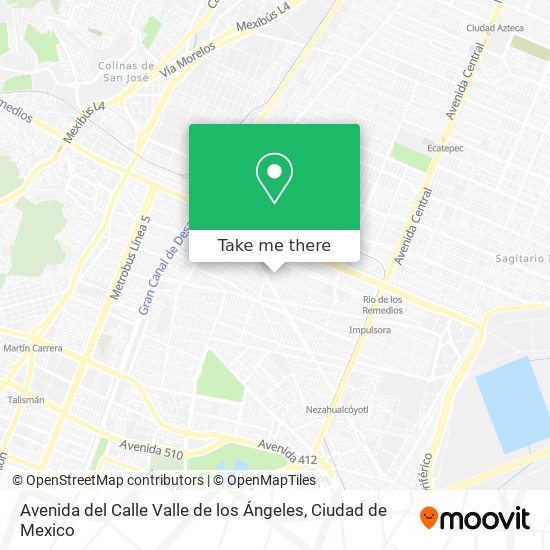 Mapa de Avenida del Calle Valle de los Ángeles