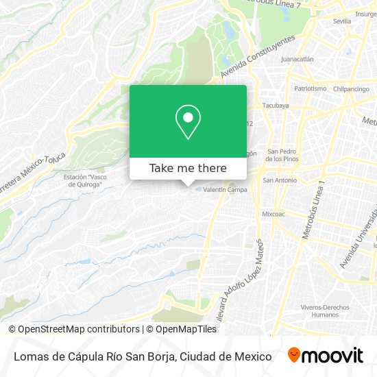 Lomas de Cápula Río San Borja map