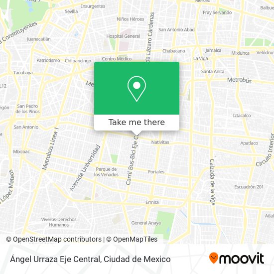 Ángel Urraza Eje Central map