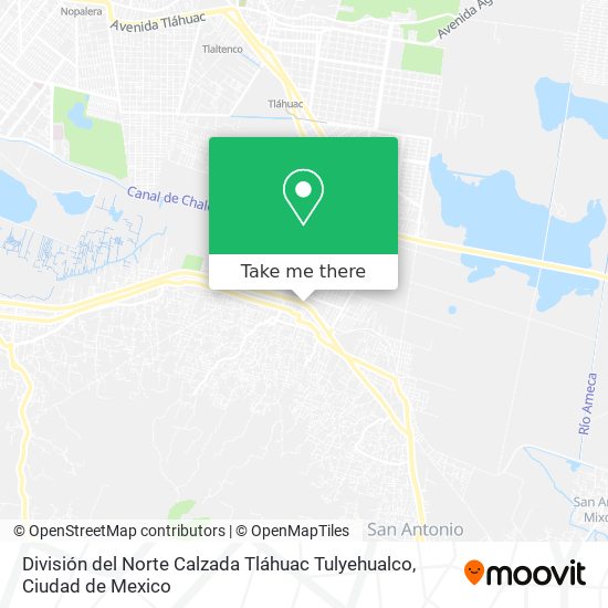 Mapa de División del Norte Calzada Tláhuac Tulyehualco