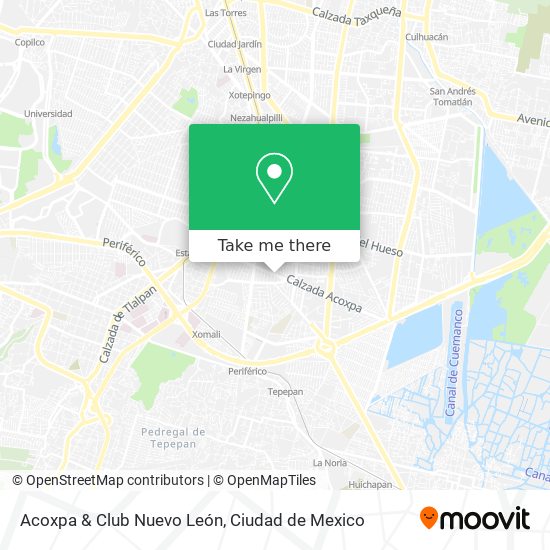 Acoxpa & Club Nuevo León map