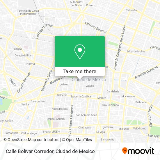 Mapa de Calle Bolívar Corredor