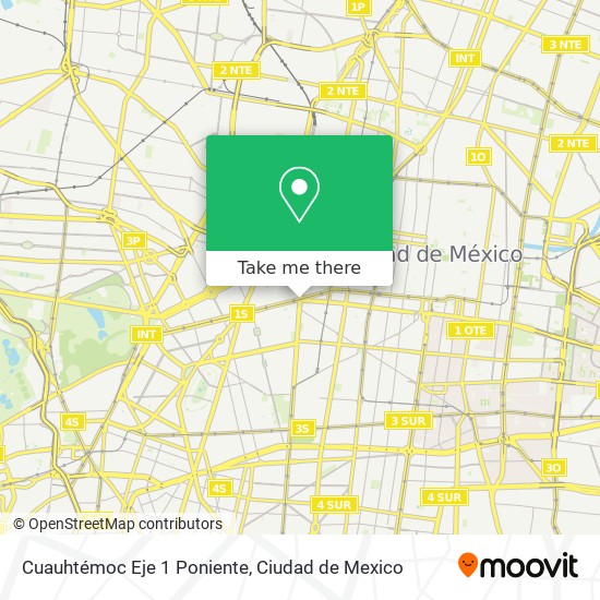 Cuauhtémoc Eje 1 Poniente map