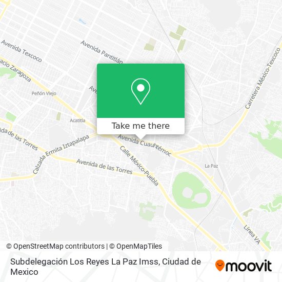 Subdelegación Los Reyes La Paz Imss map