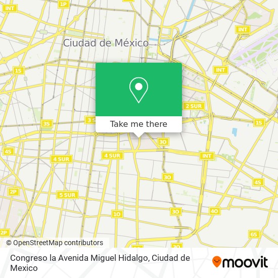 Mapa de Congreso la Avenida Miguel Hidalgo