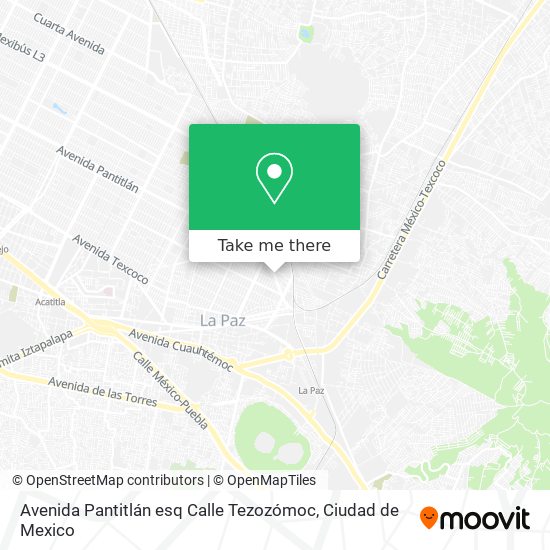 Mapa de Avenida Pantitlán esq Calle Tezozómoc