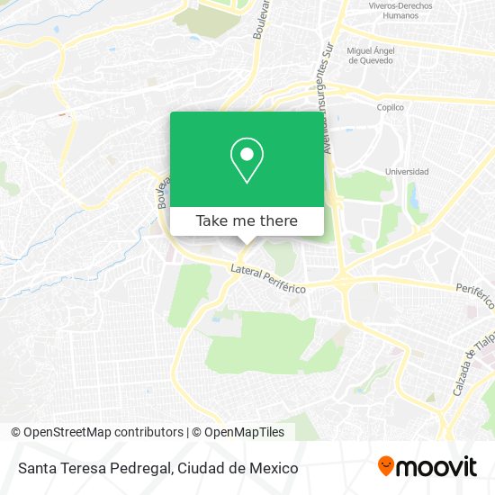 Mapa de Santa Teresa Pedregal
