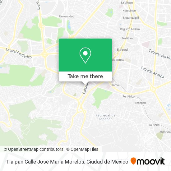 Tlalpan Calle José María Morelos map