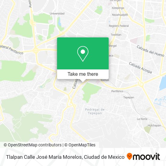 Mapa de Tlalpan Calle José María Morelos
