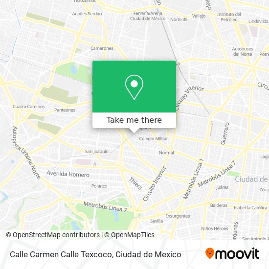 Calle Carmen Calle Texcoco map