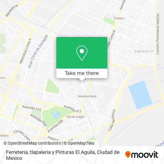 Mapa de Ferretería, tlapaleria y Pinturas El Aguila