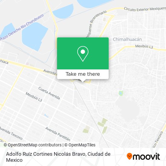 Adolfo Ruíz Cortines Nicolás Bravo map