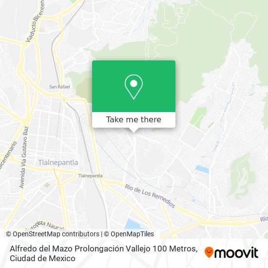 Mapa de Alfredo del Mazo Prolongación Vallejo 100 Metros