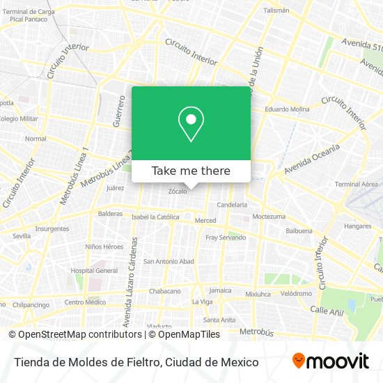 Mapa de Tienda de Moldes de Fieltro