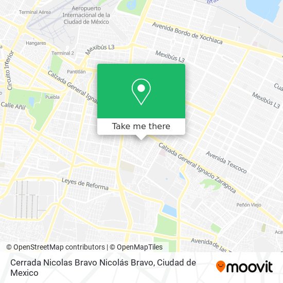 Mapa de Cerrada Nicolas Bravo Nicolás Bravo