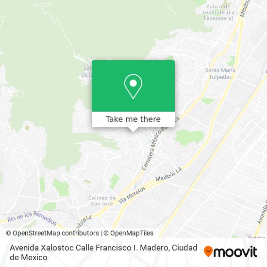 Avenida Xalostoc Calle Francisco I. Madero map