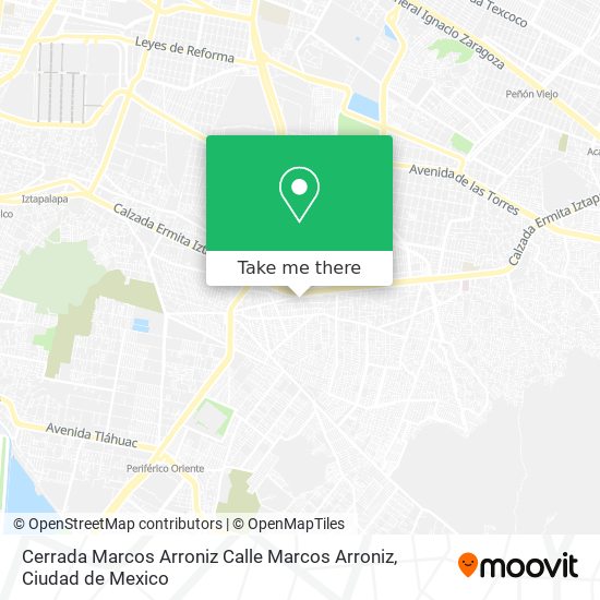 Mapa de Cerrada Marcos Arroniz Calle Marcos Arroniz