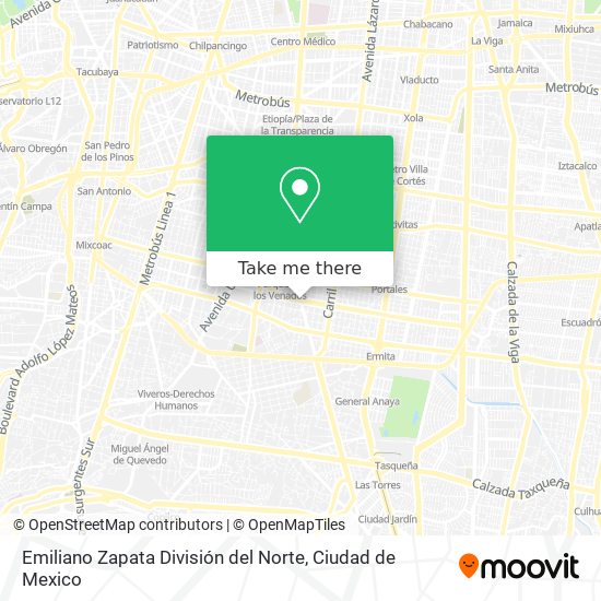 Emiliano Zapata División del Norte map