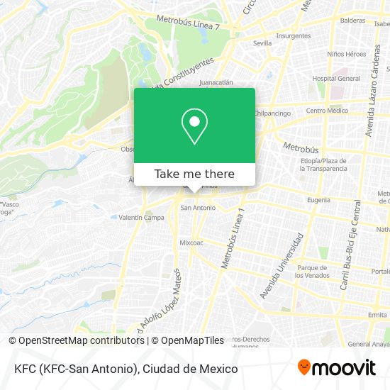 Mapa de KFC (KFC-San Antonio)