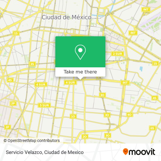 Servicio Velazco map