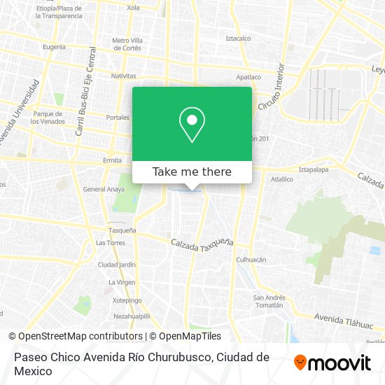 Paseo Chico Avenida Río Churubusco map