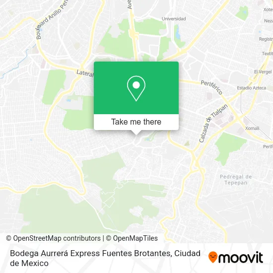 Mapa de Bodega Aurrerá Express Fuentes Brotantes