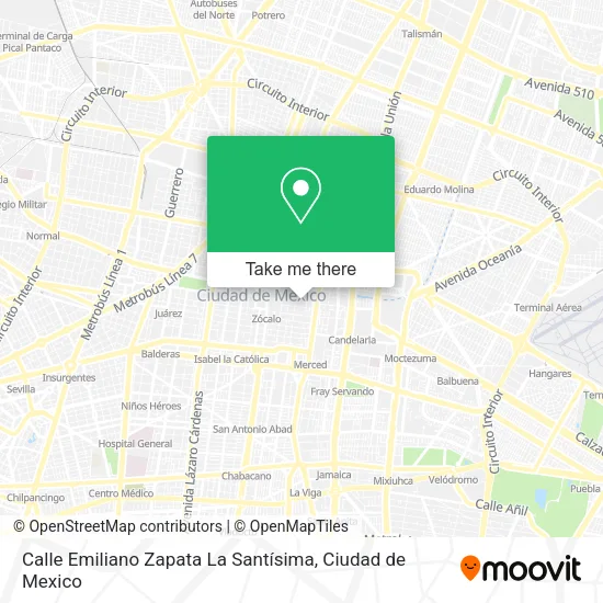 Mapa de Calle Emiliano Zapata La Santísima