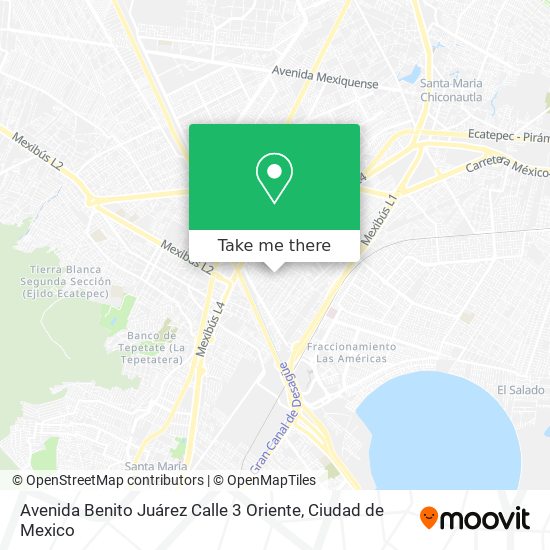 Avenida Benito Juárez Calle 3 Oriente map