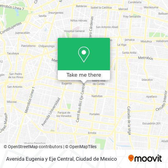 Mapa de Avenida Eugenia y Eje Central