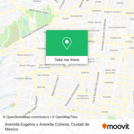 Avenida Eugenia y Avenida Colonia map