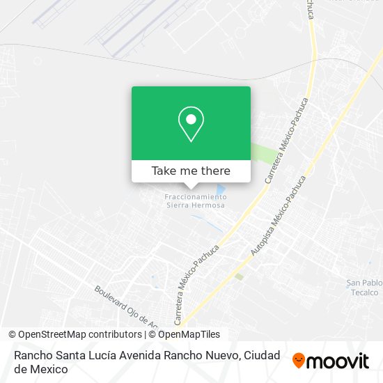 Mapa de Rancho Santa Lucía Avenida Rancho Nuevo