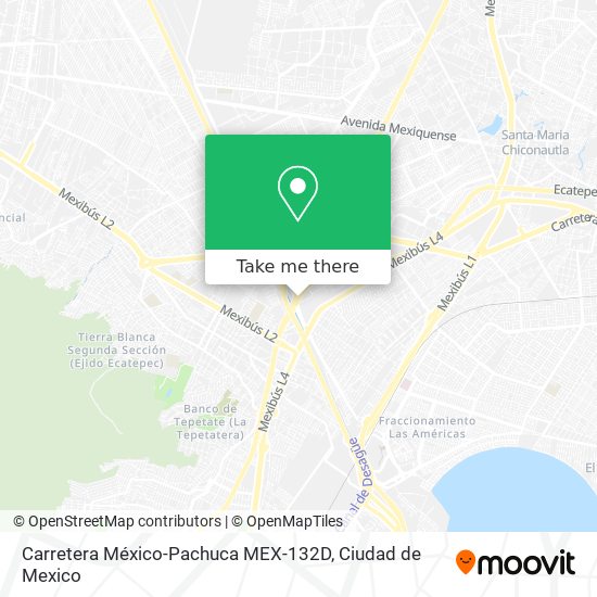 Carretera México-Pachuca MEX-132D map