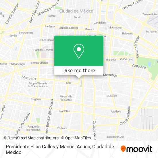 Presidente Elías Calles y Manuel Acuña map