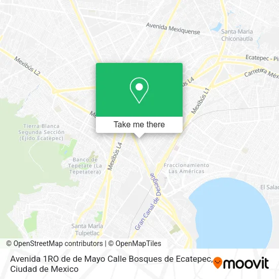 Avenida 1RO de de Mayo Calle Bosques de Ecatepec map