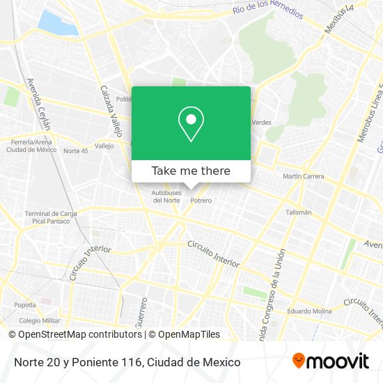 Norte 20 y Poniente 116 map
