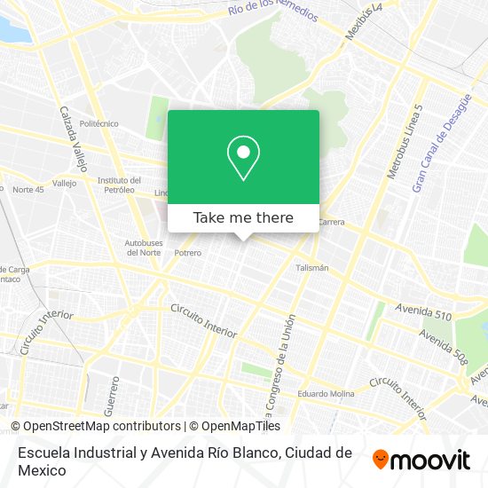 Mapa de Escuela Industrial y Avenida Río Blanco