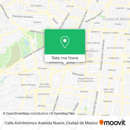 Mapa de Calle Astrónomos Avenida Nuevo