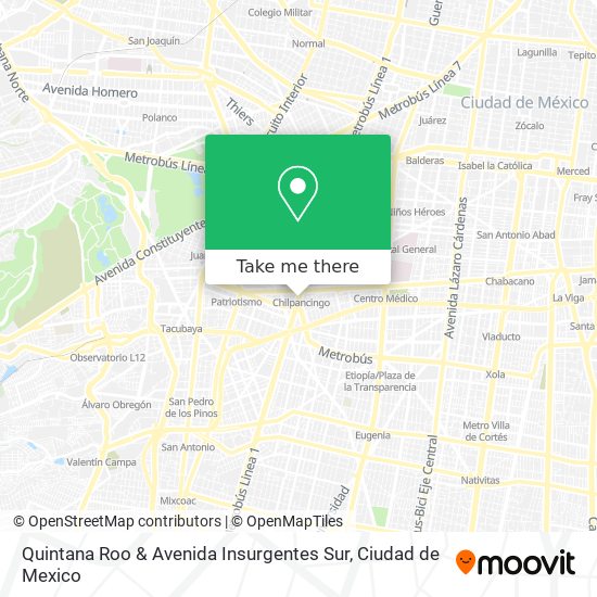 Quintana Roo & Avenida Insurgentes Sur map