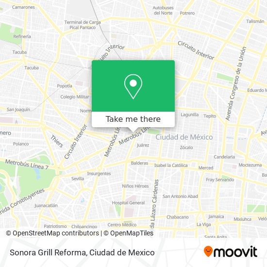 Sonora Grill Reforma map