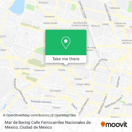 Mar de Bering Calle Ferrocarriles Nacionales de Mexico map