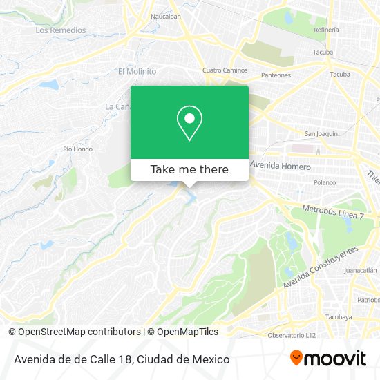 Mapa de Avenida de de Calle 18