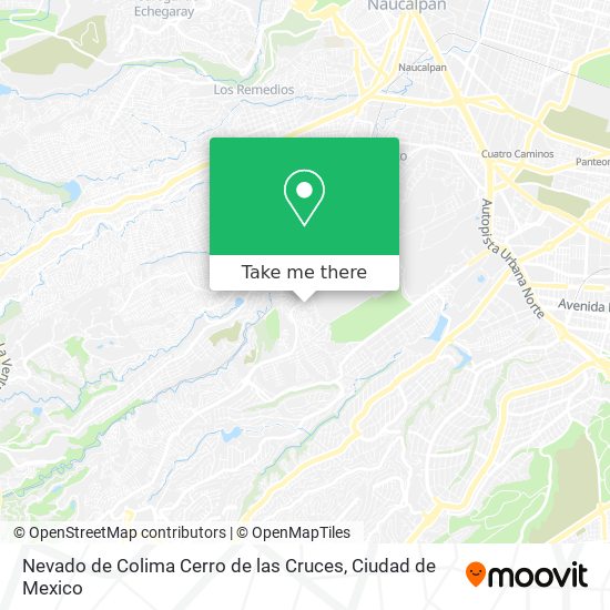 Mapa de Nevado de Colima Cerro de las Cruces