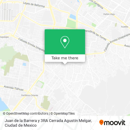 Juan de la Barrera y 3RA Cerrada Agustín Melgar map