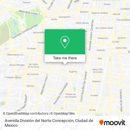 Avenida División del Norte Concepción map